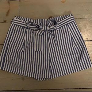 blue and white shorts